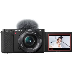 sony zv e10 mirrorless camera with 16 50mm lens (black)